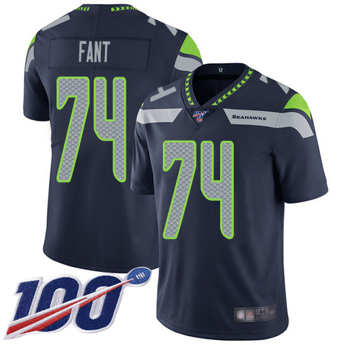 Seattle Seahawks Limited Navy Blue Men George Fant Home Jersey NFL Football #74 100th Season Vapor Untouchable->seattle seahawks->NFL Jersey